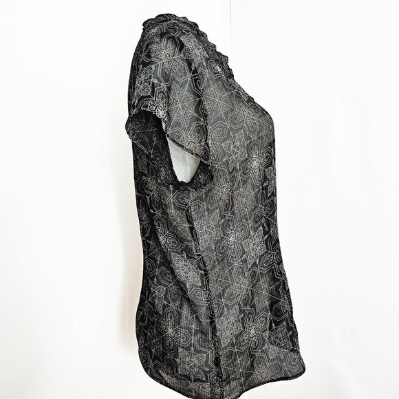 Covington Sheer Geometric Print Blouse - Picture 4 of 5